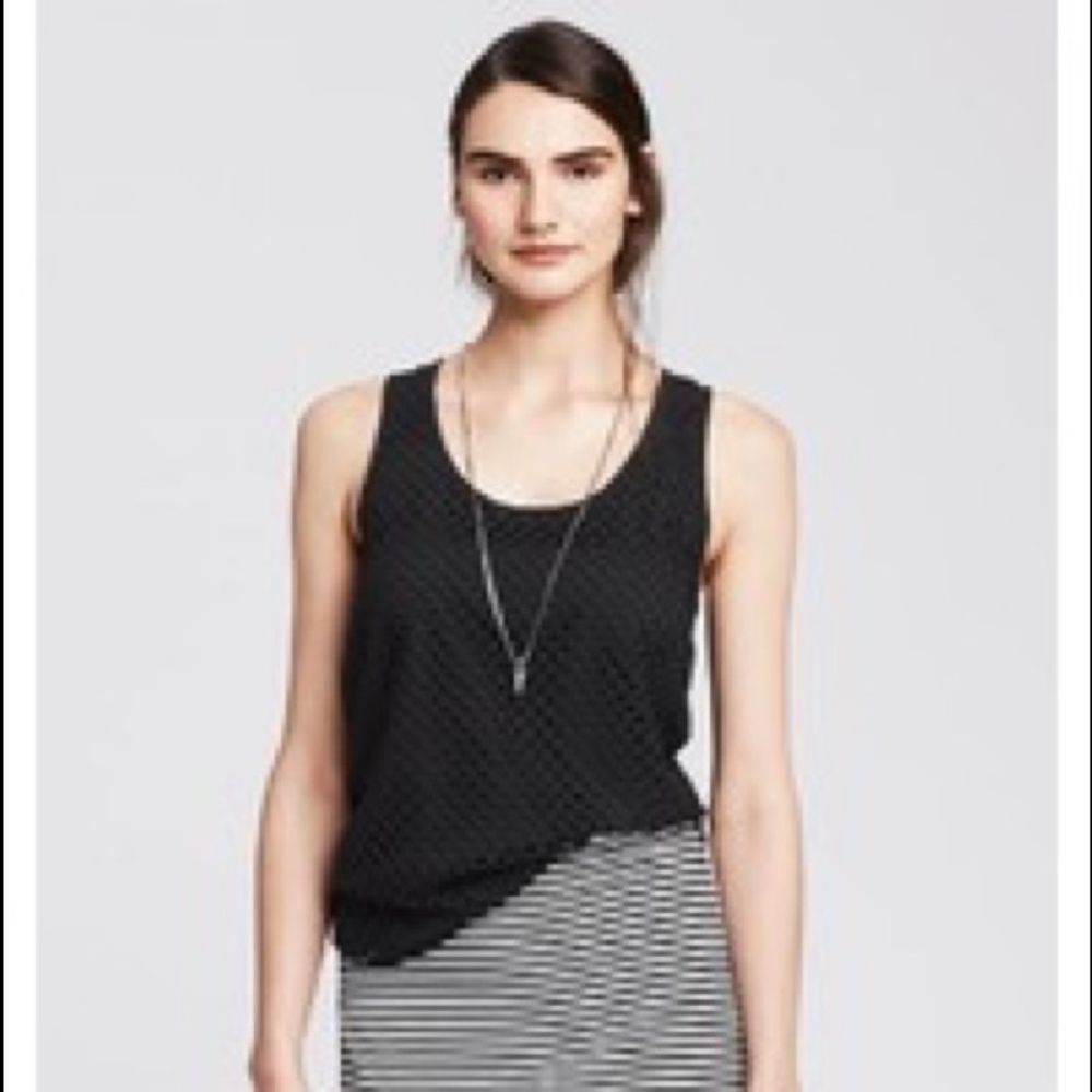 Banana Republic Mesh Overlay Racerback Tank